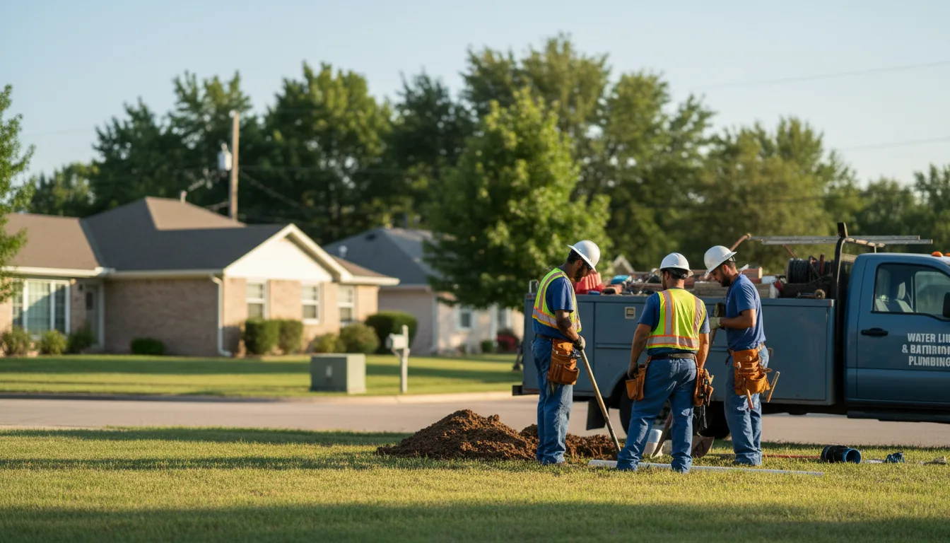 Residential water line and bathroom plumbing service in Folsom, PA